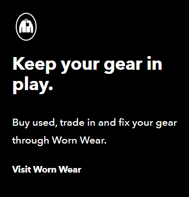  Keep your gear in play. Buy used, trade in and fix your gear through Worn Wear. Visit Worn Wear.